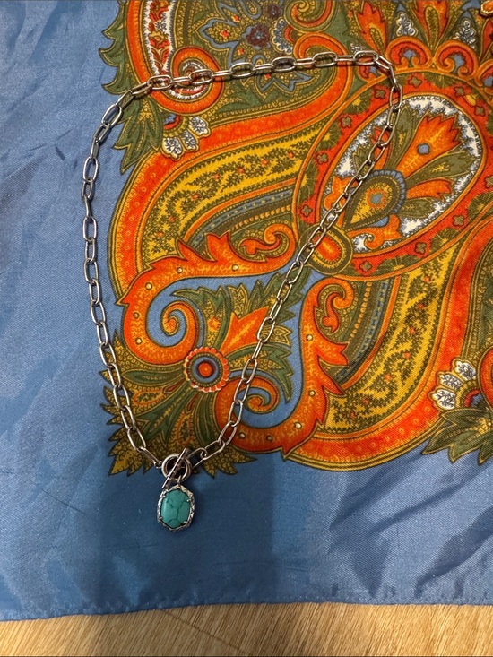 Kendra Scott Jewelry - Kendra Scott Daphne Necklace // Rhodium (silver) over brass // Turquoise stone